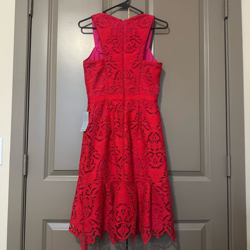Adelyn Rae Red Lace Dress - Picture 3 of 4